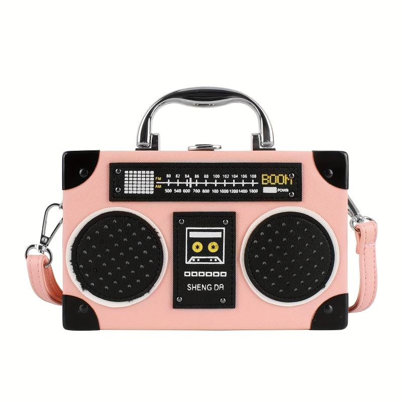 Shoulder Bag Radio Recorder PU Crossbody Bag Retro Evening Clutch Purse
