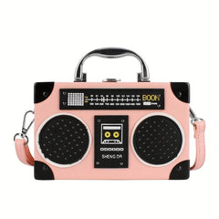 Shoulder Bag Radio Recorder PU Crossbody Bag Retro Evening Clutch Purse
