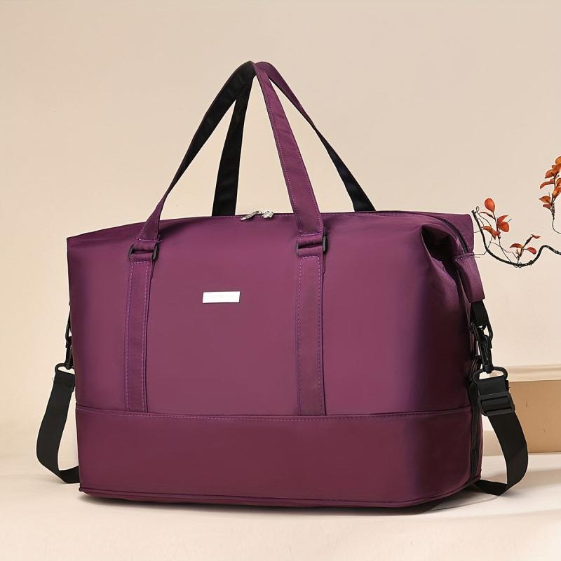 Large Capacity Weekender Tote Bag PU Leather Waterproof Luggage