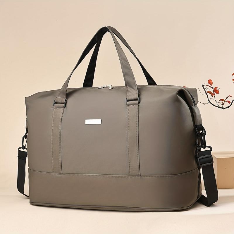 Large Capacity Weekender Tote Bag PU Leather Waterproof Luggage