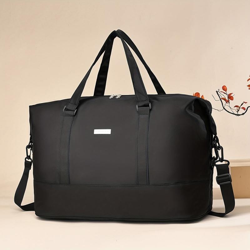 Large Capacity Weekender Tote Bag PU Leather Waterproof Luggage