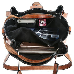 Retro Style PU Leather Crossbody Bucket Bag