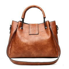 Retro Style PU Leather Crossbody Bucket Bag