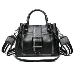 Retro Style PU Leather Crossbody Bucket Bag