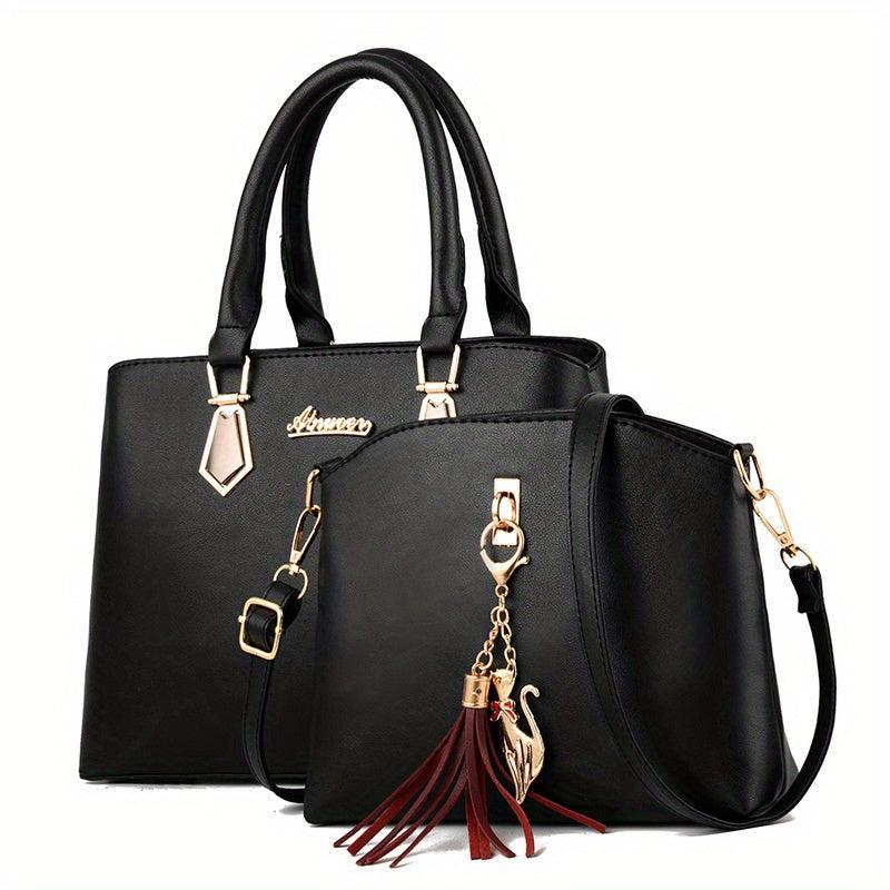 Tote Satchel Bag Sets Solid Handbags All Match Classic Bags For Work