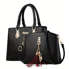 Tote Satchel Bag Sets Solid Handbags All Match Classic Bags For Work