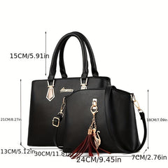 Tote Satchel Bag Sets Solid Handbags All Match Classic Bags For Work