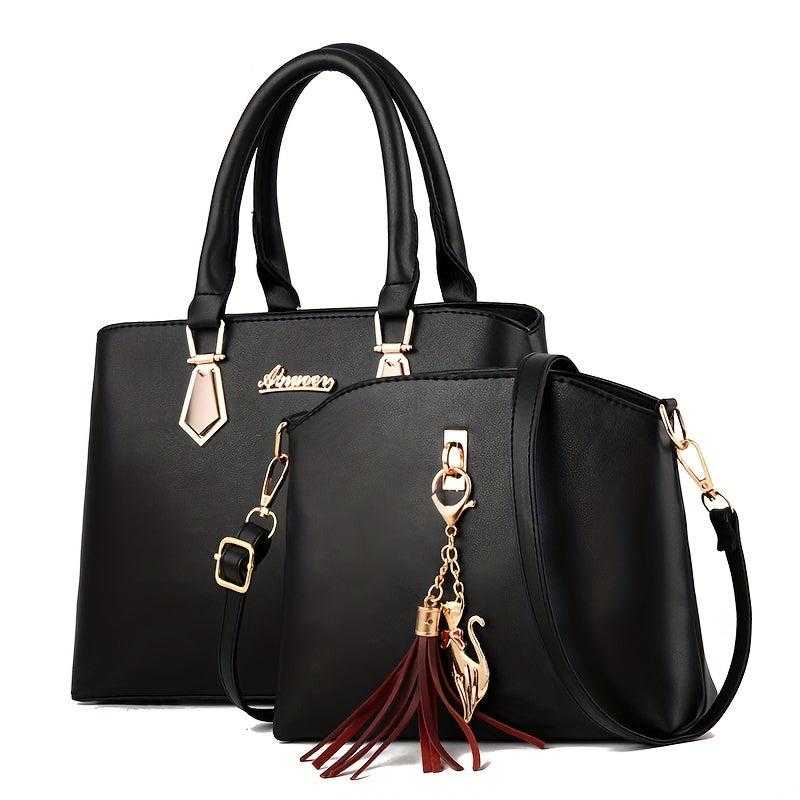 Tote Satchel Bag Sets Solid Handbags All Match Classic Bags For Work