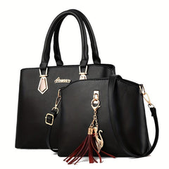 Tote Satchel Bag Sets Solid Handbags All Match Classic Bags For Work