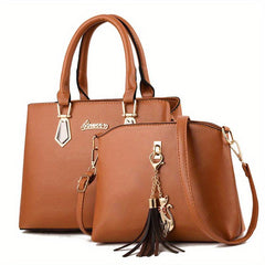 Tote Satchel Bag Sets Solid Handbags All Match Classic Bags For Work