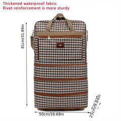 Expandable XL Travel Duffel Bag, Wheels, Lightweight, Foldable, Quilt Storage