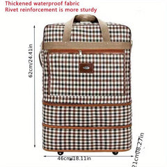 Expandable XL Travel Duffel Bag, Wheels, Lightweight, Foldable, Quilt Storage