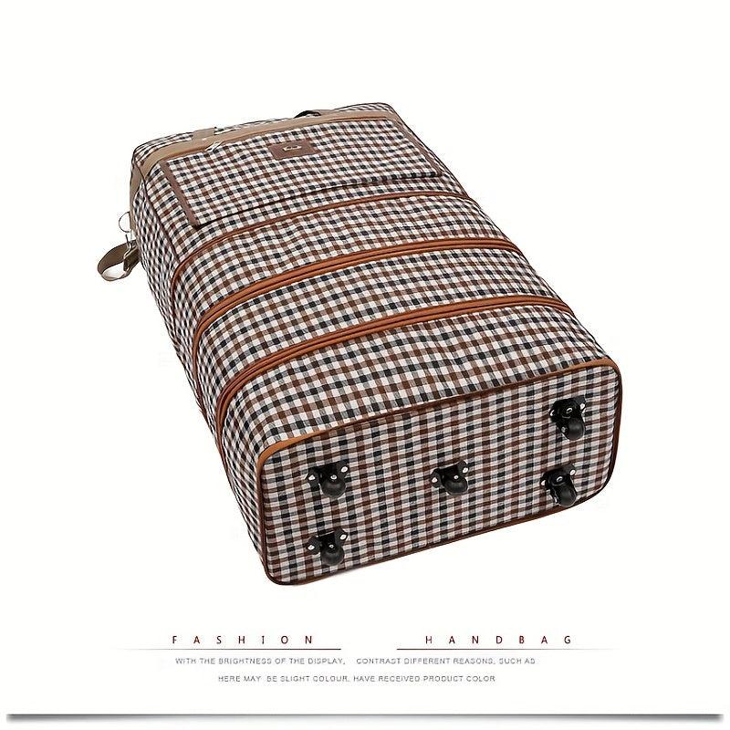 Expandable XL Travel Duffel Bag, Wheels, Lightweight, Foldable, Quilt Storage