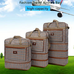 Expandable XL Travel Duffel Bag, Wheels, Lightweight, Foldable, Quilt Storage