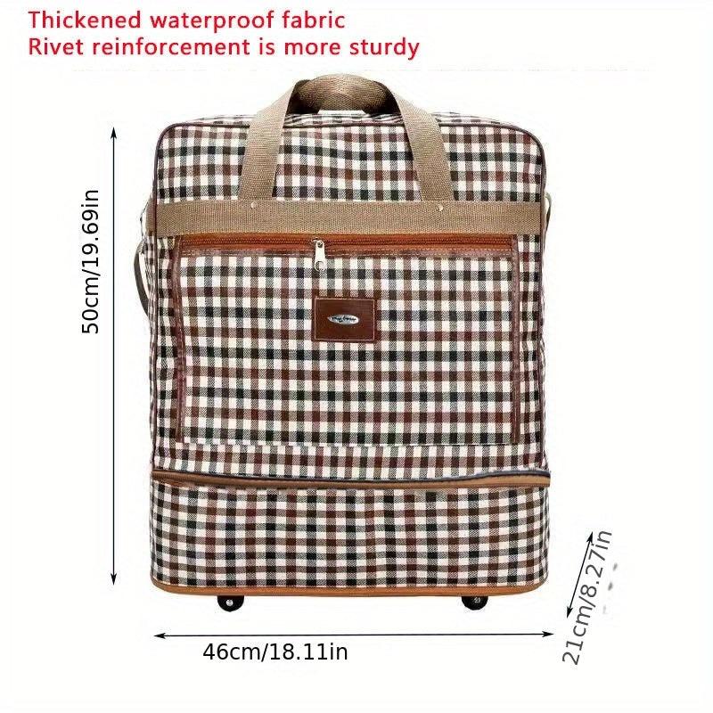Expandable XL Travel Duffel Bag, Wheels, Lightweight, Foldable, Quilt Storage