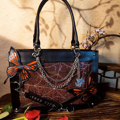 Gothic Butterfly Deco Tote Bag Y2K Punk Crossbody Bag