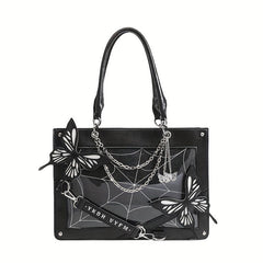 Gothic Butterfly Deco Tote Bag Y2K Punk Crossbody Bag