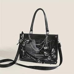 Gothic Butterfly Deco Tote Bag Y2K Punk Crossbody Bag