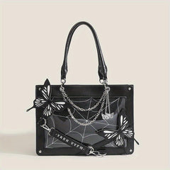 Gothic Butterfly Deco Tote Bag Y2K Punk Crossbody Bag