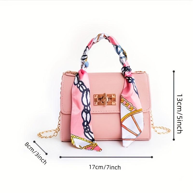 Mini Top Handle Versatile Handbag Scarf Crossbody Bag