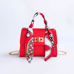 Mini Top Handle Versatile Handbag Scarf Crossbody Bag