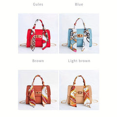 Mini Top Handle Versatile Handbag Scarf Crossbody Bag