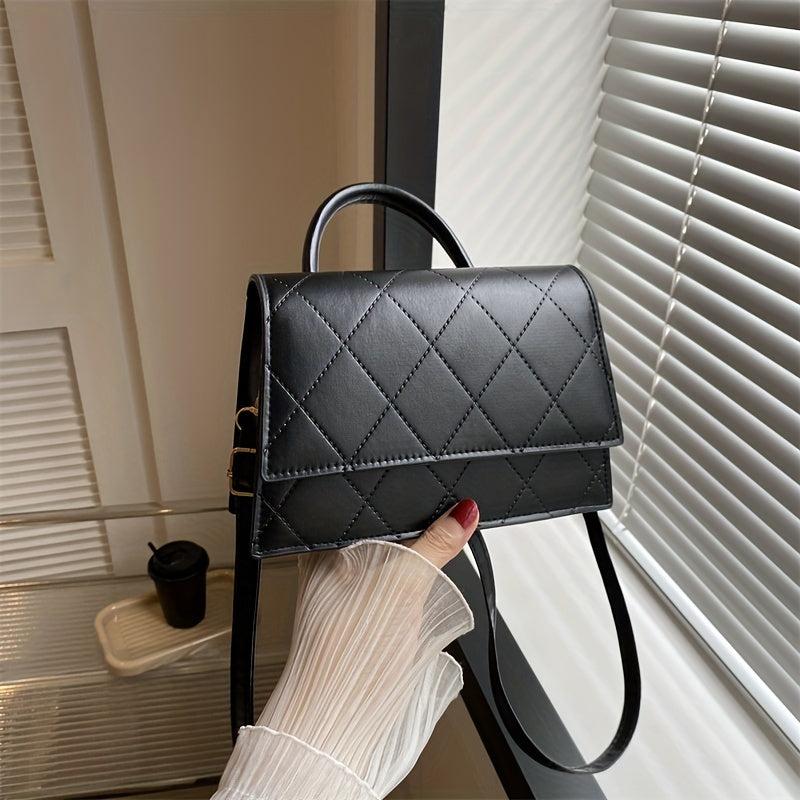 Plaid Pattern Crossbody Bag PU Shoulder Bag Stylish Handbag