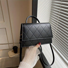 Plaid Pattern Crossbody Bag PU Shoulder Bag Stylish Handbag