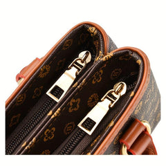 Geometric Pattern Handbag Colorblock Satchel Bag For Work