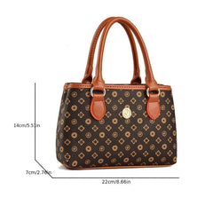 Geometric Pattern Handbag Colorblock Satchel Bag For Work