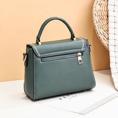 Tassel Decor Shoulder Bag Faux Leather Top Handle Purse 9.7 Inch