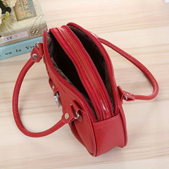Vintage Solid Satchel Bag Zipper Handbag Work Multifunctional Storage