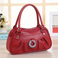 Vintage Solid Satchel Bag Zipper Handbag Work Multifunctional Storage