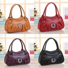 Vintage Solid Satchel Bag Zipper Handbag Work Multifunctional Storage