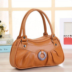 Vintage Solid Satchel Bag Zipper Handbag Work Multifunctional Storage