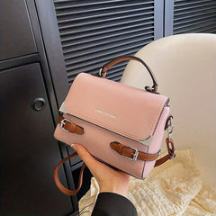 Crossbody Satchel Flap Bag PU Leather Textured Classic Shoulder Bag