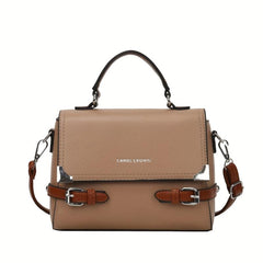 Crossbody Satchel Flap Bag PU Leather Textured Classic Shoulder Bag