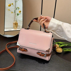 Crossbody Satchel Flap Bag PU Leather Textured Classic Shoulder Bag