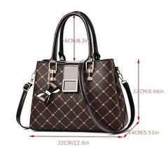 Checkered Pattern Tote Bag Large Capacity Crossbody Handbag