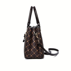 Checkered Pattern Tote Bag Large Capacity Crossbody Handbag