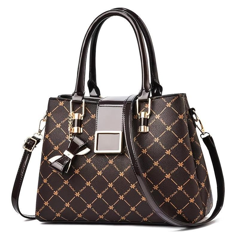 Checkered Pattern Tote Bag Large Capacity Crossbody Handbag