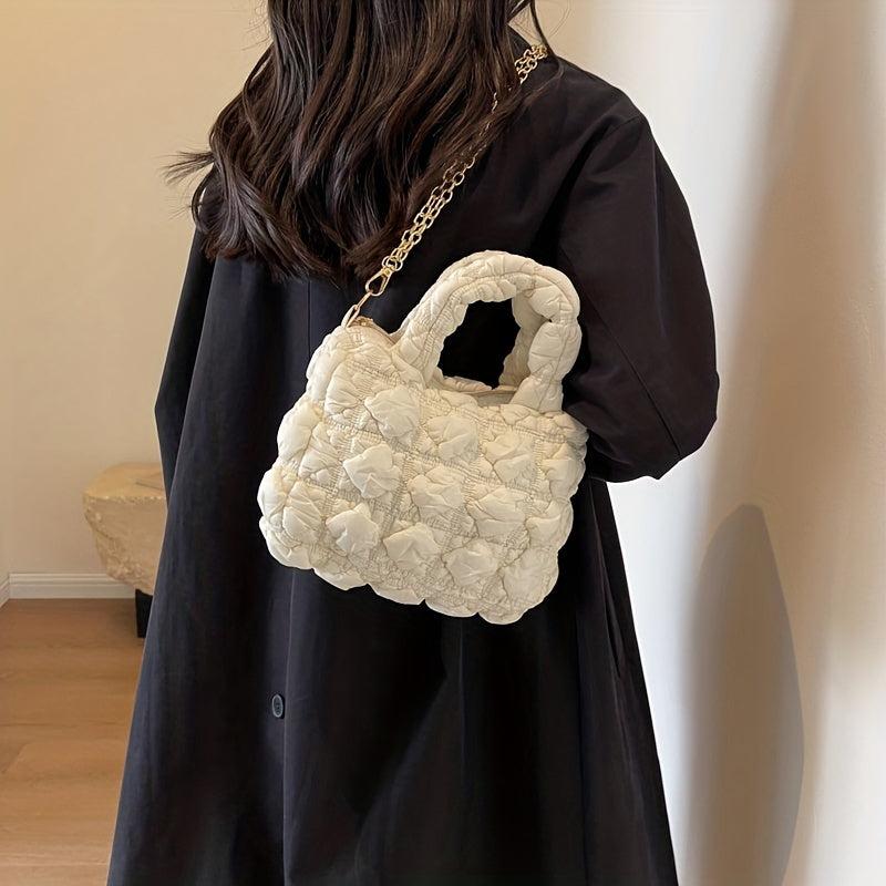Pink Quilted Crossbody Bag Shoulder Bag Women's Handbag