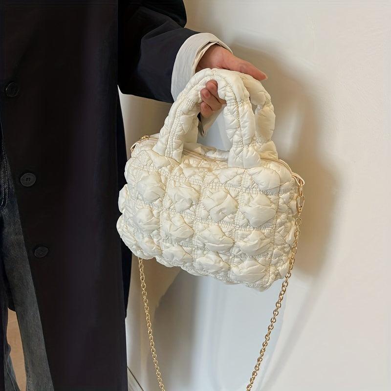 Pink Quilted Crossbody Bag Shoulder Bag Women's Handbag