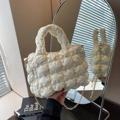 Pink Quilted Crossbody Bag Shoulder Bag Women's Handbag
