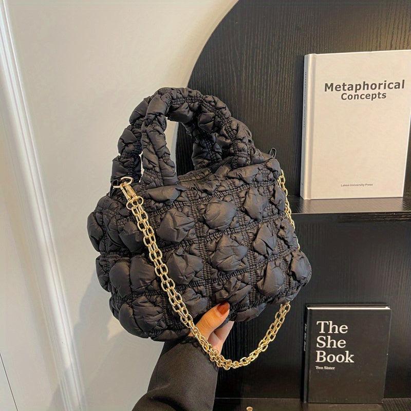 Pink Quilted Crossbody Bag Shoulder Bag Women's Handbag