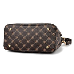 Geometric Pattern Vintage Shoulder Bag with Bag Charm