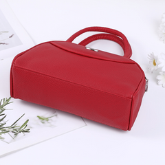 Minimalist Solid Boston Satchel Bag Zipper Handbag