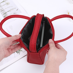 Minimalist Solid Boston Satchel Bag Zipper Handbag