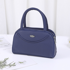 Minimalist Solid Boston Satchel Bag Zipper Handbag