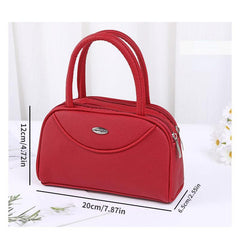 Minimalist Solid Boston Satchel Bag Zipper Handbag
